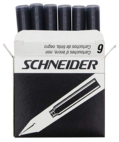 Product Cover Schneider Fountain Pen Ink Cartridge, Box of 6, Black (06601)