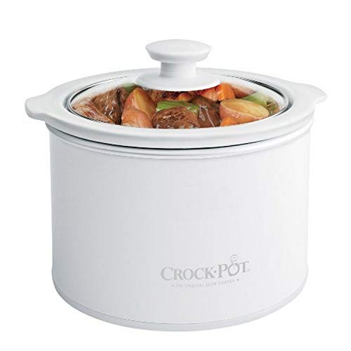 Product Cover Crock Pot 1 to 1/2 Quart Round Manual Slow Cooker, White (SCR151 WG)
