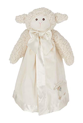 Product Cover Bearington Baby Lamby Snuggler, White Lamb Plush Stuffed Animal Security Blanket, Lovey 15