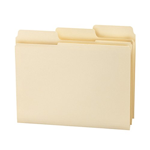 Product Cover Smead SuperTab File Folder, Oversized Reinforced 1/3-Cut Tab, Guide Height, Letter Size, Manila, 100 Per Box (10395)