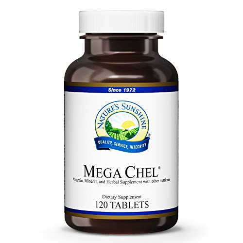 Product Cover Nature's Sunshine Mega-Chel, 120 Tablets, Complete Vitamin with Powerful Antioxidants, Herbs, Vitamins, Minerals, and Amino Acids That Support The Circulatory System