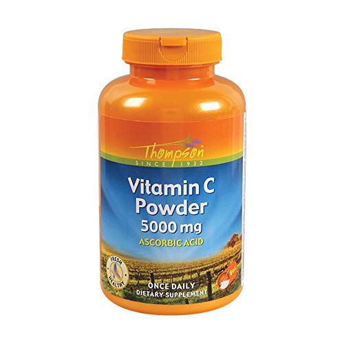 Product Cover Thompson Vitamin C Powder | 5000mg | 100% Pure Ascorbic Acid | Immune Support & Antioxidant Supplement | No Fillers, No Excipients | 8 oz