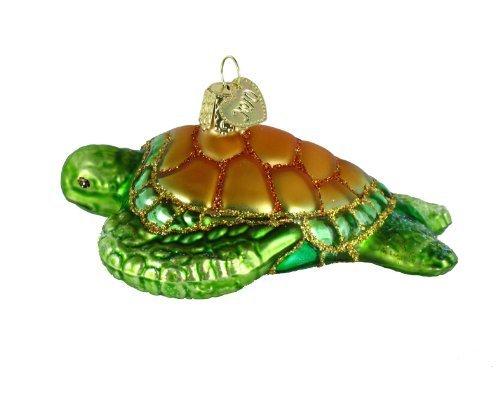 Product Cover Old World Christmas Turtles Glass Blown Ornaments for Christmas Tree Green Sea
