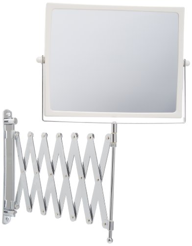 Product Cover Jerdon J2020C 8.3-Inch Two-Sided Swivel Wall Mount Mirror with 5x Magnification, 30-Inch Extension, Chrome and White Finish