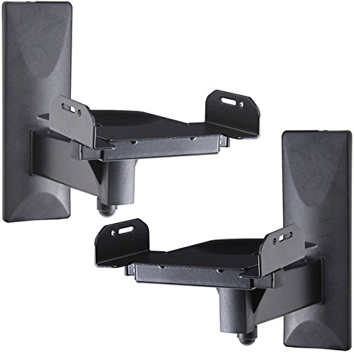 Product Cover VideoSecu One Pair of Side Clamping Bookshelf Speaker Mounting Bracket with Swivel and Tilt for Large Surrounding Sound Speakers MS56B 3LH