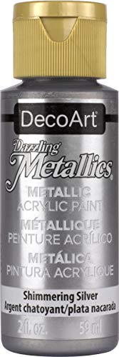 Product Cover DecoArt Dazzling Metallics 2-Ounce Shimmering Silver Acrylic Paint
