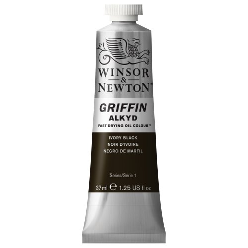 Product Cover Winsor & Newton Griffin Alkyd Fast Drying Oil Color Tube, Ivory Black, 37-ml Tube