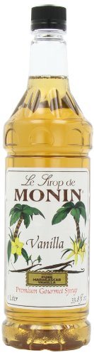 Product Cover Monin Flavored Syrup, Vanilla, 33.8-Ounce Plastic Bottles (Pack of 4)