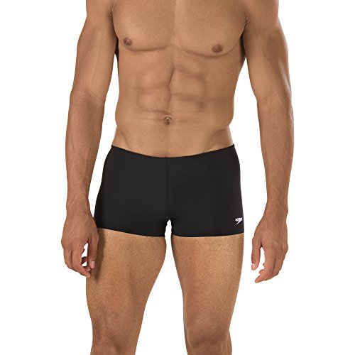 Product Cover Speedo Men's Swimsuit - Solid Square Leg, Endurance+, Black, 32