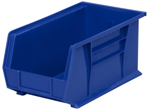 Product Cover Akro-Mils 30234 Plastic Storage Stacking Hanging Akro Bin, 15-Inch by 5-Inch by 5-Inch, Blue, Case of 12