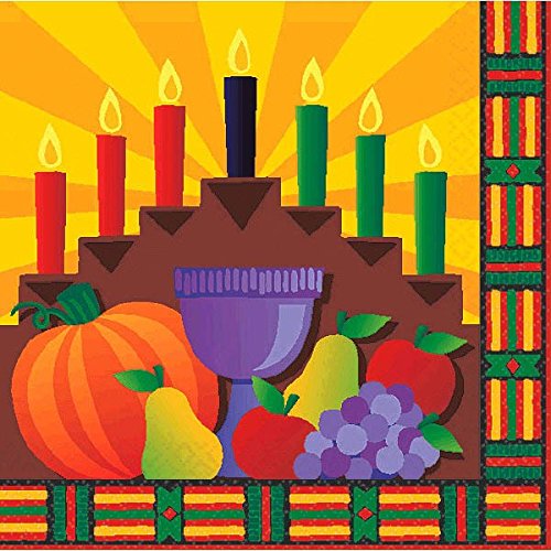 Product Cover amscan Kwanzaa Multicolored Luncheon Paper Napkins, 16 Ct. Party Tableware