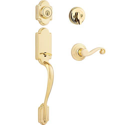 Product Cover Kwikset Arlington Single Cylinder Handleset w/Lido Lever featuring SmartKey in Lifetime Polished Brass