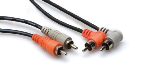 Product Cover Hosa CRA-201R Dual RCA to Dual Right-angle RCA Stereo Interconnect, 3.3 feet