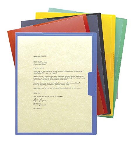 Product Cover Smead Organized Up Poly Opaque Project Jacket, Letter Size, Assorted Colors, 5 per Pack (85740)