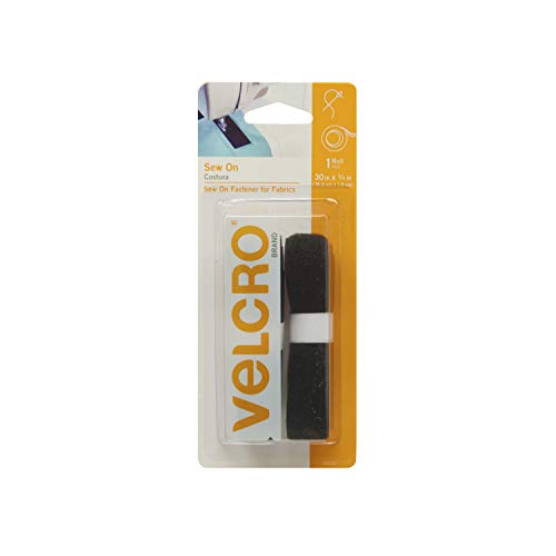 Product Cover VELCRO Brand For Fabrics | Sew On Fabric Tape for Alterations and Hemming | No Ironing or Gluing | Ideal Substitute for Snaps and Buttons | Tape, 30in x 3/4in, Black