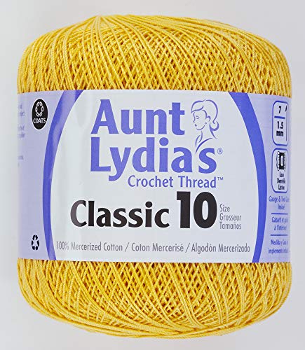 Product Cover Coats Crochet Classic Crochet Thread, 1 Pack, Golden Yellow