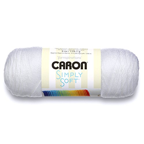 Product Cover Caron Simply Soft Solids Yarn (4) Medium Gauge 100% Acrylic - 6 oz -  White  -  Machine Wash & Dry