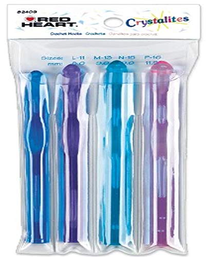 Product Cover Susan Bates 82409 Red Heart Crystallites Acrylic Crochet Hook Set, Size L11/M13/N15/P16