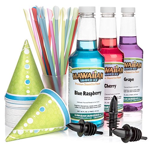 Product Cover Hawaiian Shaved Ice Syrup 3 Pack with Accessories