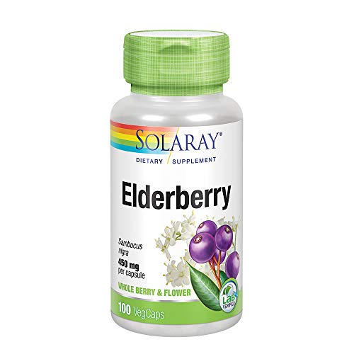 Product Cover Solaray Elderberry 450mg | General Wellbeing Support During Cold Months | Flavonoids & Phenolic Compounds | 100 VegCaps