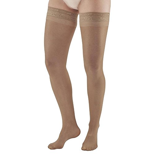 Product Cover Ames Walker AW Style 74 Soft Sheer 8 15mmHg Thigh Highs w/Band Natural LG
