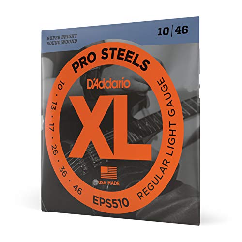 Product Cover D'Addario EPS510 ProSteels Electric Guitar Strings, Regular Light, 10-46