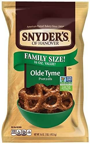 Product Cover Snyder's of Hanover Pretzels, Olde Tyme, 16 Ounce Family Size (Pack of 12)