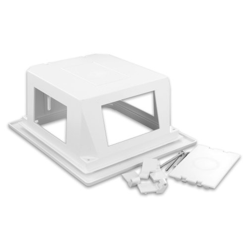 Product Cover Leviton 47617-REB Recessed Entertainment Box Includes Low Profile Frame, White
