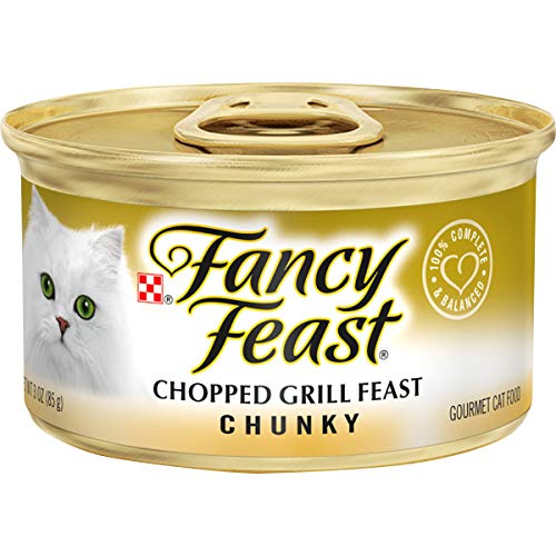 Product Cover Purina Fancy Feast Pate Wet Cat Food, Chunky Chopped Grill Feast - (24) 3 oz. Cans