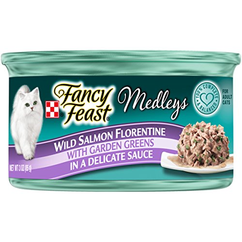 Product Cover Purina Fancy Feast Wet Cat Food, Medleys Wild Salmon Florentine With Garden Greens in Delicate Sauce - (24) 3 oz. Cans