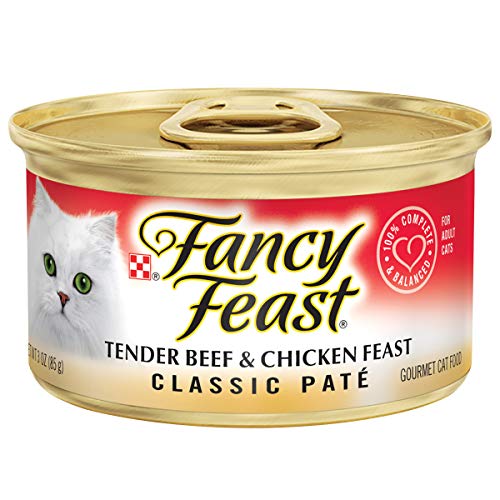 Product Cover Purina Fancy Feast Grain Free Pate Wet Cat Food, Tender Beef & Chicken Feast - (24) 3 oz. Cans