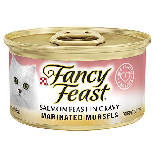 Product Cover Purina Fancy Feast Gravy Wet Cat Food, Marinated Morsels Salmon Feast in Gravy - (24) 3 oz. Cans