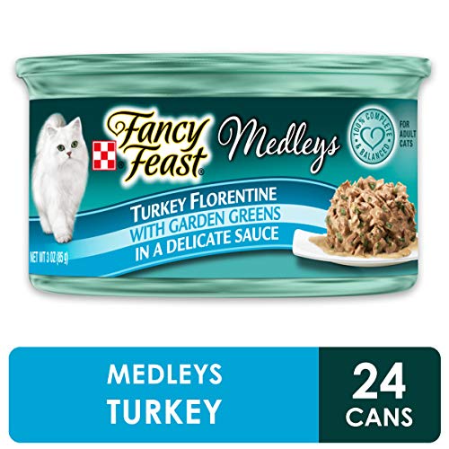Product Cover Purina Fancy Feast Wet Cat Food, Medleys Turkey Florentine With Garden Greens in a Delicate Sauce - (24) 3 oz. Cans
