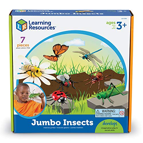Product Cover Learning Resources Jumbo Insects I Fly, Ant, Bee, Ladybug, Grasshopper, Butterfly, Dragonfly, 7 Insects