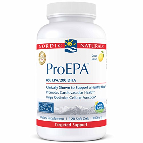 Product Cover Nordic Naturals ProEPA - Fish Oil, 850 mg EPA, 200 mg DHA, Targeted Support for Cardiovascular Health, a Healthy Mood, and Optimal Cellular Function*, Lemon Flavor, 120 Soft Gels