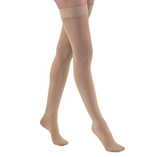 Product Cover JOBST Relief Thigh High 15-20 mmHg Compression Stockings, Closed Toe with Silicone Dot Band, X-Large, Beige