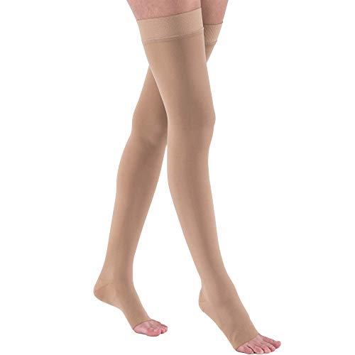 Product Cover JOBST Relief Thigh High Open Toe Compression Stockings, Unisex, Extra Firm Legware with Silicone Band for Easy Donning, Compression Class- 15-20