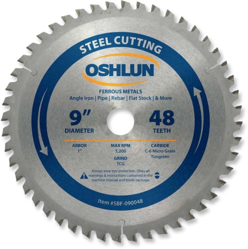 Product Cover Oshlun SBF-090048 9-Inch 48 Tooth TCG Saw Blade with 1-Inch Arbor for Mild Steel and Ferrous Metals