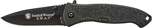Product Cover Smith & Wesson SWATMB 7.5in High Carbon S.S. Assisted Opening Knife with 3.2in Drop Point Blade and Aluminum Handle for Outdoor, Tactical, Survival and EDC