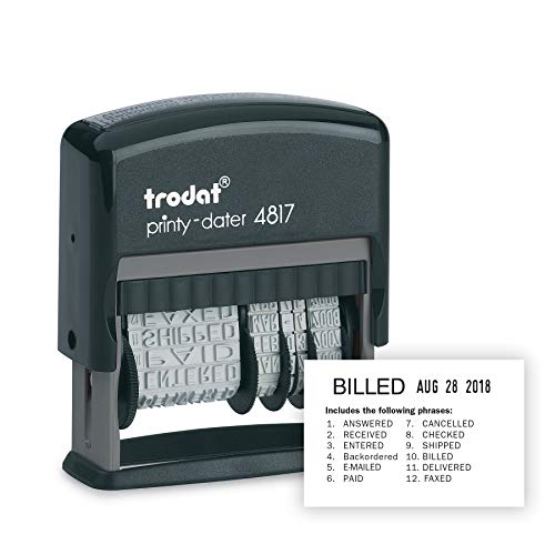 Product Cover Trodat Printy 4817 Self-inking Economy 12-Message and Date Stamp, Black