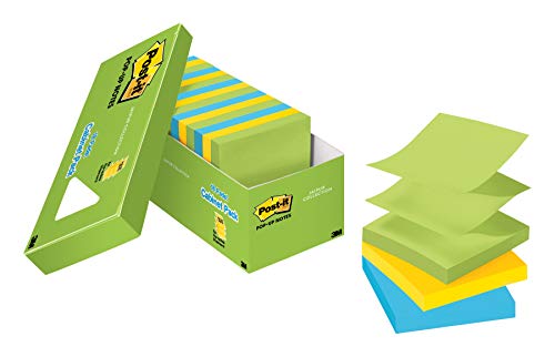 Product Cover Post-it Pop-up Notes, America's #1 Favorite Sticky Note, 3 in x 3 in, Jaipur Collection, 18 Pads/Cabinet Pack (R330-18AUCP)