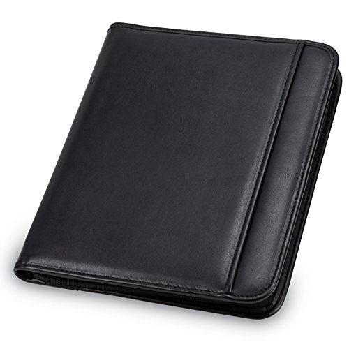 Product Cover Samsill Professional Padfolio - Resume Portfolio / Business Portfolio with Secure Zippered Closure, 10.1 Inch Tablet Sleeve, 8.5 x11 Writing Pad, Black