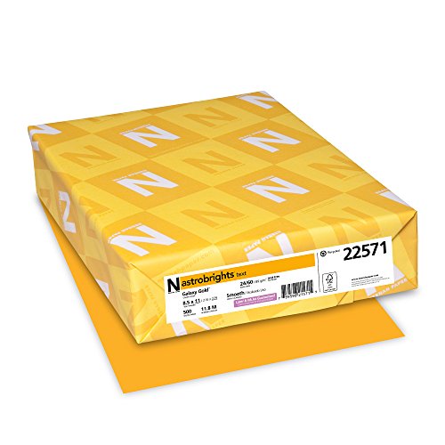 Product Cover Neenah Astrobrights Premium Color Paper, 24 lb, 8.5 x 11 Inches, 500 Sheets, Galaxy Gold (22571)