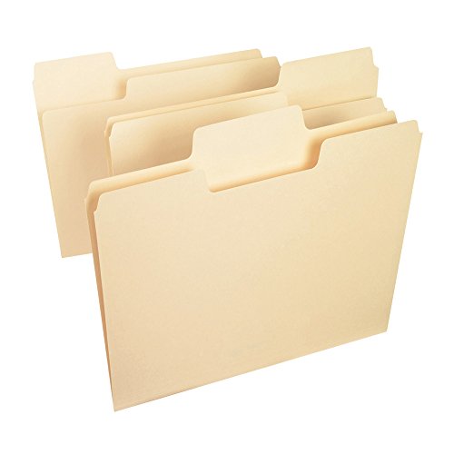 Product Cover Smead SuperTab File Folder, Oversized 1/3-Cut Tab, Letter Size, Manila, 100 Per Box (10301)