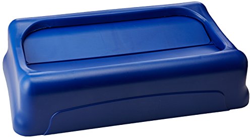Product Cover Rubbermaid Commercial Products FG267360BLUE Slim Jim Trash Can, Swing Lid, Blue