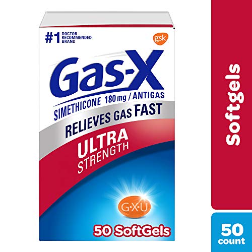 Product Cover Gas-X Fast Gas Relief, Ultra Strength Softgels for Fast Gas and Bloating Relief, 50-Count Boxes