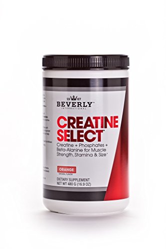Product Cover Beverly International Creatine Select with Phosphates, 40 servings. Since 2003, the only fail-proof creatine formula. Boosts muscle size and strength every time. For men and women. Tastes like Tang!