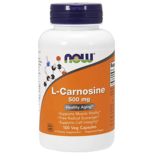 Product Cover Now Supplements, L-Carnosine (Beta-Alanyl-L-Histidine) 500 mg, Healthy Aging, 100 Veg Capsules