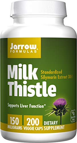 Product Cover Jarrow Formulas Milk Thistle (Silymarin Marianum), Promotes Liver Health, 150 mg per Capsule, 200 Veggie Capsules