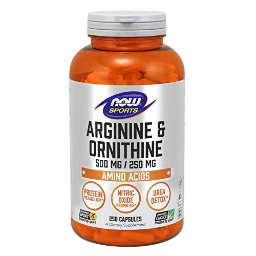 Product Cover NOW Sports Nutrition, Arginine & Ornithine 500/250 mg, Amino Acids, 250 Capsules